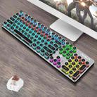 AULA F2068 104-keys Punk Round Key Cap Mixing Light Mechanical Brown Switch Metal Panel Wired USB Gaming Keyboard, Length: 1.6m (Black) - 1