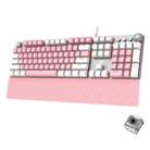 AULA F2088 PBT Keycap 108 Keys White Backlight Mechanical Black Switch Wired Gaming Keyboard(Pink + White) - 1