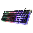 Chasing Leopard G21 USB 104-keys Waterproof Floating Round Punk Keycap Colorful Backlight Mechanical Feel Wired Keyboard, Length: 1.3m(Black) - 1