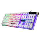 Chasing Leopard G21 USB 104-keys Waterproof Floating Round Punk Keycap Colorful Backlight Mechanical Feel Wired Keyboard, Length: 1.3m(White) - 1