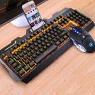 YINDIAO V2 Mechanical Feel Gaming Keyboard Mouse Set (Black Orange Yellow Light) - 1