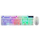 SHIPADOO D290 Wired RGB Backlight Punk Key Hat Dazzle Color Keyboard Mouse Kit for Laptop, PC(White) - 1