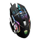 SHIPADOO X7 6D Four-speed Adjustable DPI Colorful Recirculating Breathing Light Crack Professional Competitive Gaming Luminous Wired Mouse Hot Wheel Regular Edition(Black) - 1