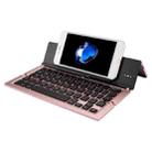 F18 Ultra-slim Rechargeable Foldable 58 Keys Bluetooth Wireless Keyboard with Holder(Rose Gold) - 1