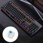 YINDIAO Classic Square Keys Mixed Light USB Mechanical Gaming Wired Keyboard, Blue Shaft (Black) - 1