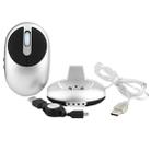 MZ-012 2.4G 1200 DPI Wireless Rechargeable Optical Mouse with 3 Ports USB HUB / Charging Dock(Silver) - 1