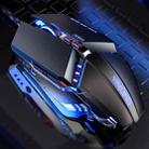 YINDIAO 3200DPI 4-modes Adjustable 7-keys RGB Light Wired Metal Mechanical Hard Core Macro Mouse, Style: Audio Version(Black) - 1