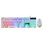 TX300 Mechanical Feel Backlight Punk Wired Keyboard Mouse Set (White) - 1