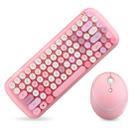 Mofii CADNY Pink Girl Heart Mini Mixed Color Wireless Keyboard Mouse Set(Pink) - 1