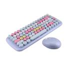 Mofii CADNY Pink Girl Heart Mini Mixed Color Wireless Keyboard Mouse Set (Light Blue) - 1