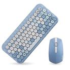 Mofii Honey Mixed Colors Girl Heart Mini Wireless Keyboard Mouse Set(Blue) - 1