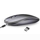 HXSJ M90 2.4GHz Ultrathin Mute Rechargeable Dual Mode Wireless Bluetooth Notebook PC Mouse(Grey) - 1