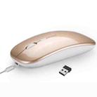 HXSJ M90 2.4GHz Ultrathin Mute Rechargeable Dual Mode Wireless Bluetooth Notebook PC Mouse (Gold) - 1