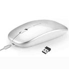 HXSJ M90 2.4GHz Ultrathin Mute Rechargeable Dual Mode Wireless Bluetooth Notebook PC Mouse (Silver) - 1