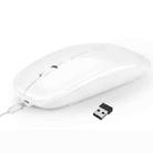 HXSJ M90 2.4GHz Ultrathin Mute Rechargeable Dual Mode Wireless Bluetooth Notebook PC Mouse (White) - 1