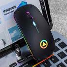 YINDIAO A2 2.4GHz 1600DPI 3-modes Adjustable RGB Light Rechargeable Wireless Silent Mouse (Black) - 1