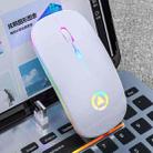 YINDIAO A2 2.4GHz 1600DPI 3-modes Adjustable RGB Light Rechargeable Wireless Silent Mouse (White) - 1