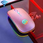 YINDIAO A2 BT3.0 + BT5.0 + 2.4GHz 1600DPI 3-modes Adjustable RGB Light Wireless Silent Bluetooth Mouse (Rose Gold) - 1