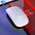 YINDIAO A2 BT3.0 + BT5.0 + 2.4GHz 1600DPI 3-modes Adjustable RGB Light Wireless Silent Bluetooth Mouse (White) - 1