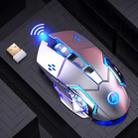 YINDIAO A4 2.4GHz 1600DPI 3-modes Adjustable Rechargeable Wireless Silent Gaming Mouse (Grey Silver) - 1