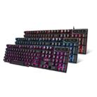 HXSJ R8 104 Keys Russian / English 3-Color Mixed Backlight Mechanical Wired Gaming Keyboard, Cable Length: 1.5m - 2