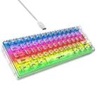 HXSJ V700T 61-key Wired Membrane RGB Backlit Mechanical Keyboard (Transparent) - 1