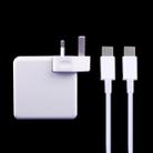 61W USB-C / Type-C Power Adapter with 2m USB Type-C Male to USB Type-C Male Charging Cable, For iPhone, Galaxy, Huawei, Xiaomi, LG, HTC and Other Smart Phones, Rechargeable Devices, UK Plug - 1