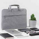 POFOKO A500 13 inch Portable Business Casual Polyester Multi-function Laptop Bag with Shoulder Strap(Grey) - 5