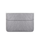 PU01S PU Leather Horizontal Invisible Magnetic Buckle Laptop Inner Bag for 14.1 inch laptops (Grey) - 1