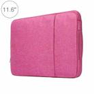 11.6 inch Universal Fashion Soft Laptop Denim Bags Portable Zipper Notebook Laptop Case Pouch for MacBook Air, Lenovo and other Laptops, Size: 32.2x21.8x2cm (Magenta) - 1