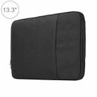 13.3 inch Universal Fashion Soft Laptop Denim Bags Portable Zipper Notebook Laptop Case Pouch for MacBook Air / Pro, Lenovo and other Laptops, Size: 35.5x26.5x2cm(Black) - 1