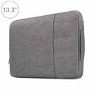 13.3 inch Universal Fashion Soft Laptop Denim Bags Portable Zipper Notebook Laptop Case Pouch for MacBook Air / Pro, Lenovo and other Laptops, Size: 35.5x26.5x2cm(Grey) - 1