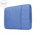 13.3 inch Universal Fashion Soft Laptop Denim Bags Portable Zipper Notebook Laptop Case Pouch for MacBook Air / Pro, Lenovo and other Laptops, Size: 35.5x26.5x2cm (Blue) - 1