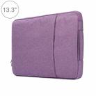 13.3 inch Universal Fashion Soft Laptop Denim Bags Portable Zipper Notebook Laptop Case Pouch for MacBook Air / Pro, Lenovo and other Laptops, Size: 35.5x26.5x2cm (Purple) - 1