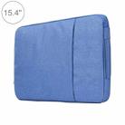 15.4 inch Universal Fashion Soft Laptop Denim Bags Portable Zipper Notebook Laptop Case Pouch for MacBook Air / Pro, Lenovo and other Laptops, Size: 39.2x28.5x2cm(Blue) - 1