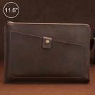 Universal Genuine Leather Business Zipper Laptop Tablet Bag, For 11.6 inch and Below Macbook, Samsung, Lenovo, Sony, DELL Alienware, CHUWI, ASUS, HP (Coffee) - 1