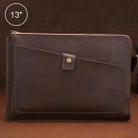 Universal Genuine Leather Business Zipper Laptop Tablet Bag For 13 inch and Below(Coffee) - 1