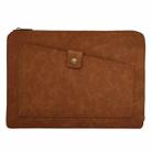 Universal Genuine Leather Business Zipper Laptop Tablet Bag For 13 inch and Below(Brown) - 1