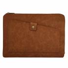 Universal Genuine Leather Business Zipper Laptop Tablet Bag For 15 inch and Below(Brown) - 1