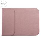 13.3 inch PU + Nylon Laptop Bag Case Sleeve Notebook Carry Bag, For MacBook, Samsung, Xiaomi, Lenovo, Sony, DELL, ASUS, HP(Pink) - 1