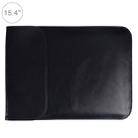 15.4 inch PU + Nylon Laptop Bag Case Sleeve Notebook Carry Bag, For MacBook, Samsung, Xiaomi, Lenovo, Sony, DELL, ASUS, HP (Black) - 1