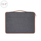 13.3 inch Fashion Casual Polyester + Nylon Laptop Handbag Briefcase Notebook Cover Case, For Macbook, Samsung, Lenovo, Xiaomi, Sony, DELL, CHUWI, ASUS, HP (Grey) - 1