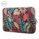 Lisen 8.3 inch Sleeve Case Colorful Leaves Zipper Briefcase Carrying Bag(Black) - 1