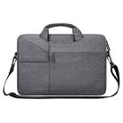 ST02S Waterproof Tear Resistance Hidden Portable Strap One-shoulder Handbag for 13.3 inch Laptops, with Suitcase Belt(Dark Gray) - 1
