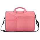 ST02S Waterproof Tear Resistance Hidden Portable Strap One-shoulder Handbag for 13.3 inch Laptops, with Suitcase Belt(Pink) - 1