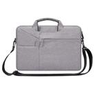 ST02S Waterproof Tear Resistance Hidden Portable Strap One-shoulder Handbag for 14.1 inch Laptops, with Suitcase Belt(Light Grey) - 1