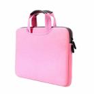 15.4 inch Portable Air Permeable Handheld Sleeve Bag for MacBook Air / Pro, Lenovo and other Laptops, Size: 38x27.5x3.5cm (Pink) - 1