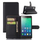 Litchi Texture Horizontal Flip Leather Case for Lenovo A6010 & A6000 Plus, with Wallet & Holder & Card Slots (Black) - 1