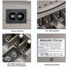 AC 100-240V 4 Slot Battery Charger for AA & AAA & 9V Ni-MH Battery, EU Plug - 3