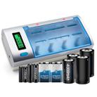 AC 100-240V 4 Slot Battery Charger for AA & AAA & C / D Size Battery, with LCD Display, EU Plug - 6